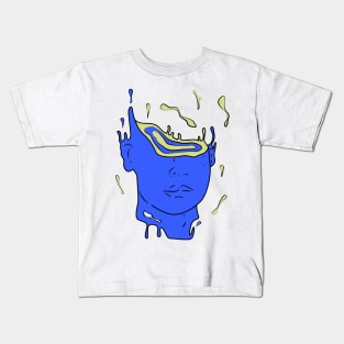 psychedelic abstract portrait (BLUE) Kids T-Shirt